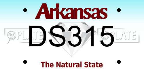 DS315 Arkansas License Plate
