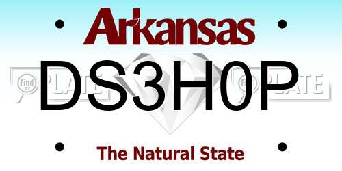 DS3H0P Arkansas License Plate