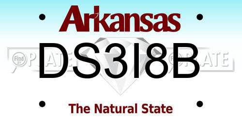 DS3I8B Arkansas License Plate