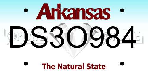 DS3O984 Arkansas License Plate