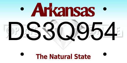 DS3Q954 Arkansas License Plate