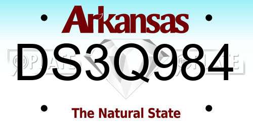 DS3Q984 Arkansas License Plate