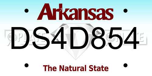 DS4D854 Arkansas License Plate