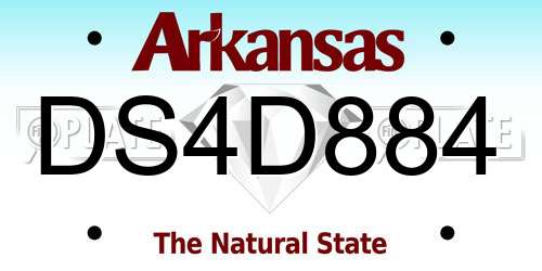 DS4D884 Arkansas License Plate