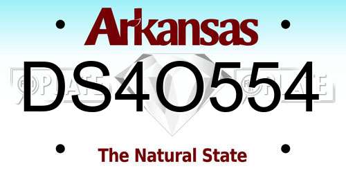 DS4O554 Arkansas License Plate