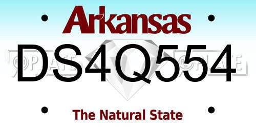 DS4Q554 Arkansas License Plate
