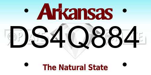 DS4Q884 Arkansas License Plate