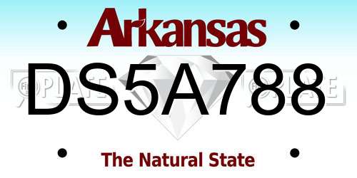 DS5A788 Arkansas License Plate