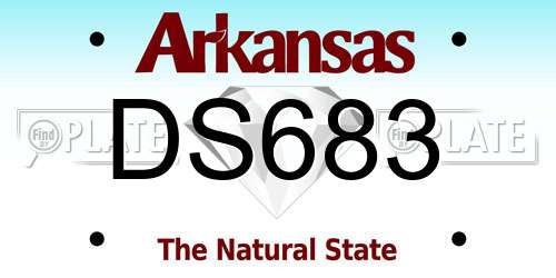 DS683 Arkansas License Plate