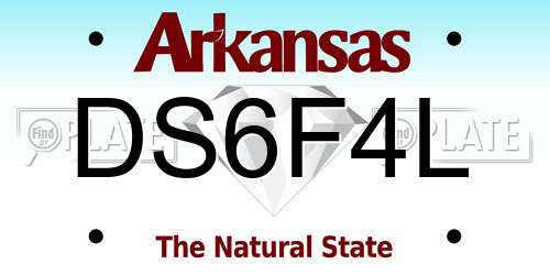 DS6F4L Arkansas License Plate