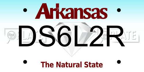 DS6L2R Arkansas License Plate