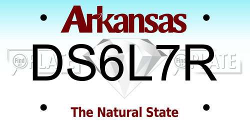 DS6L7R Arkansas License Plate