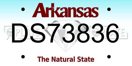 DS73836 Arkansas License Plate