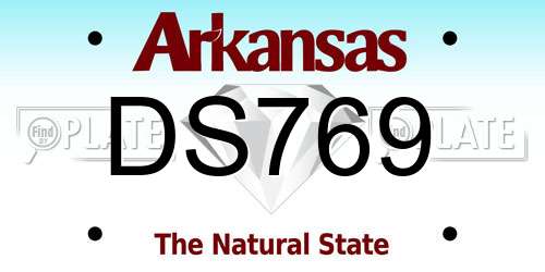 DS769 Arkansas License Plate