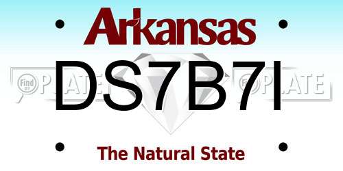 DS7B7I Arkansas License Plate