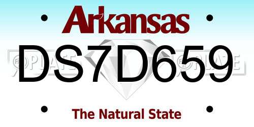 DS7D659 Arkansas License Plate
