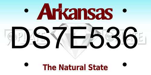 DS7E536 Arkansas License Plate