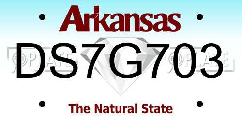 DS7G703 Arkansas License Plate