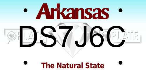 DS7J6C Arkansas License Plate