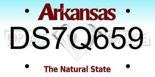 DS7Q659 Arkansas License Plate