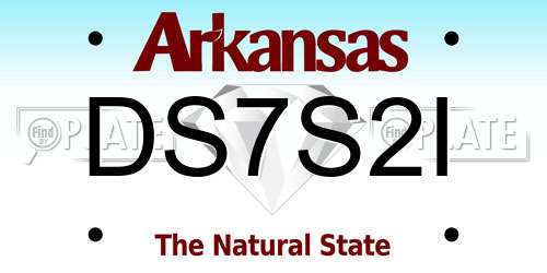 DS7S2I Arkansas License Plate