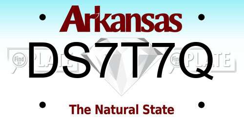 DS7T7Q Arkansas License Plate
