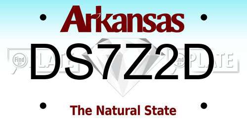 DS7Z2D Arkansas License Plate