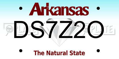 DS7Z2O Arkansas License Plate