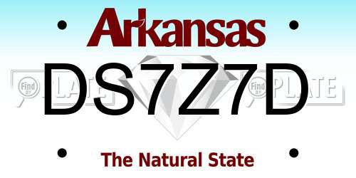 DS7Z7D Arkansas License Plate