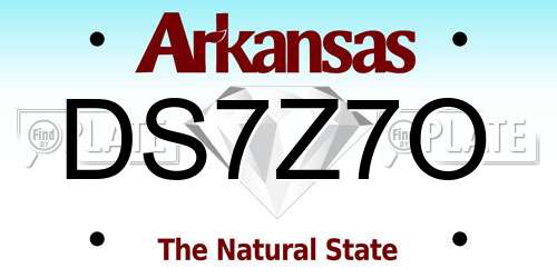 DS7Z7O Arkansas License Plate