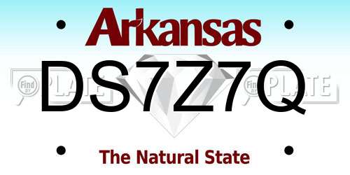 DS7Z7Q Arkansas License Plate