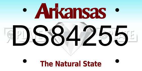 DS84255 Arkansas License Plate