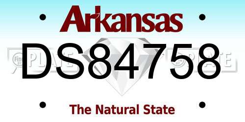 DS84758 Arkansas License Plate