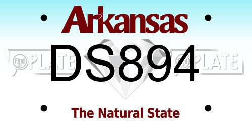 DS894 Arkansas License Plate
