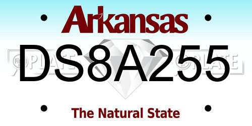 DS8A255 Arkansas License Plate