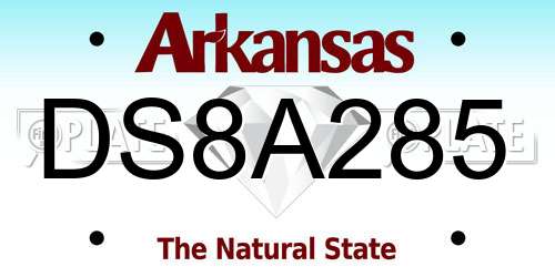DS8A285 Arkansas License Plate