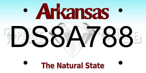 DS8A788 Arkansas License Plate