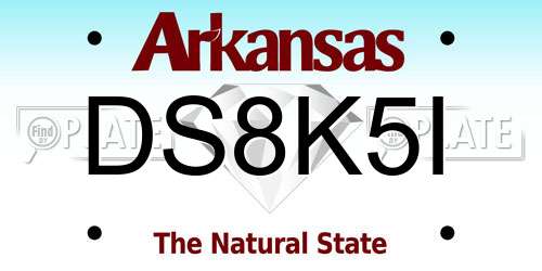 DS8K5I Arkansas License Plate