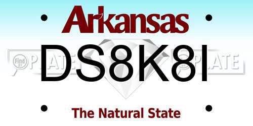 DS8K8I Arkansas License Plate