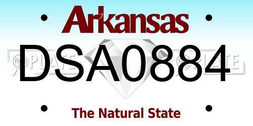 DSA0884 Arkansas License Plate
