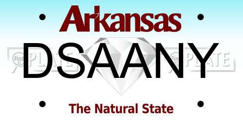 DSAANY Arkansas License Plate