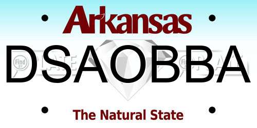 DSAOBBA Arkansas License Plate