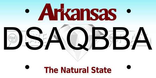 DSAQBBA Arkansas License Plate