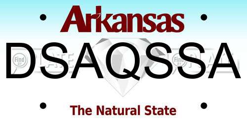 DSAQSSA Arkansas License Plate