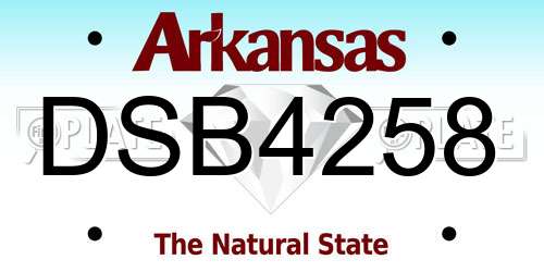 DSB4258 Arkansas License Plate