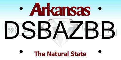DSBAZBB Arkansas License Plate