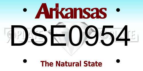 DSE0954 Arkansas License Plate
