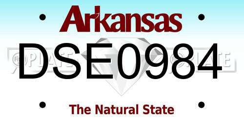 DSE0984 Arkansas License Plate