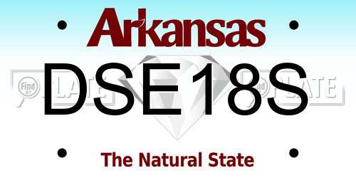 DSE18S Arkansas License Plate