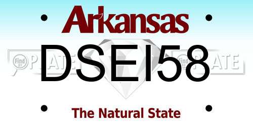 DSEI58 Arkansas License Plate